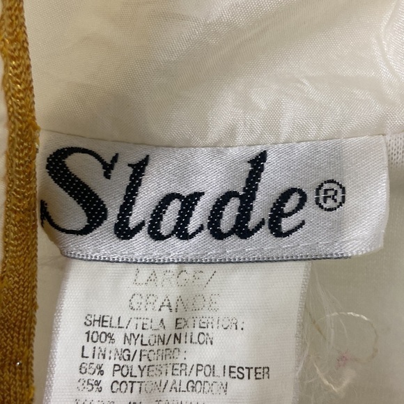Vtg Slade White Blue Gold Sz L Windbreaker Jacket - Picture 6 of 8